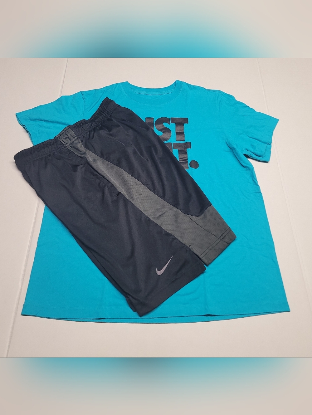 Nike Black Shorts with Gray Side Stripe Set